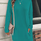 Women's Solid Color Long Sleeve Loose Round Neck Pocket Top T-shirt