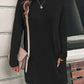 Women's Solid Color Long Sleeve Loose Round Neck Pocket Top T-shirt