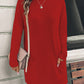 Women's Solid Color Long Sleeve Loose Round Neck Pocket Top T-shirt
