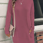 Women's Solid Color Long Sleeve Loose Round Neck Pocket Top T-shirt
